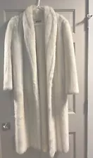 Excellent Condition Long White faux fur coat women Size Small to medium