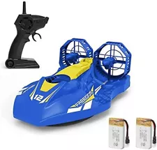 Remote Control Boats Hovercraft 2.4GHz Amphibious RC Boats Dual Motors for Pools