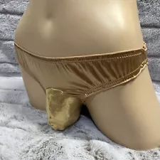 29-45 XL Gold Flutter Second Skin Satin Trans Women Men Sexy Pouch Panties Sissy