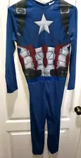 boys LARGE CAPTAIN AMERICA CIVIL WAR HALLOWEEN COSTUME JUMPSUIT 1 pc pretend pla