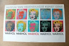 ANDY WARHOL: 10 MARILYNS (MARILYN MONROE), RARE VINTAGE POSTER, 1982 37x23in