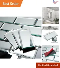Peel and Stick Mirror Tile Glass Backsplash - Beveled Edge - Modern - 40 Pieces