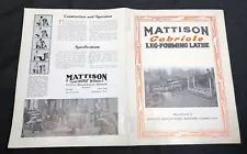 MATTISON Cabriole Leg-Forming Lathe Illustrated Antique Brochure Booklet Machine