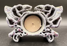 BAY POTTERY Crab CANDLE POTS VOTIVE TEA LIGHT - HANDCRAFTED USA PURPLE-BLUE