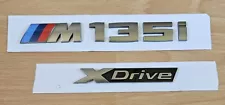 Genuine BMW M135i & Xdrive Badges For Rear Boot - Satin Grey - OEM