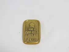 Fake Fine Gold 999.9 2" Bar Brass Paperweight Movie Prop