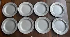 Vintage lot of 8 Wilton Pewter 10 1/4 Inch RWP Dinner Plates Columbia PA