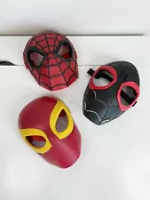 Spider-Men Masks Lot Of 3 Spiderman Miles Morales, Cosplay Halloween Costume