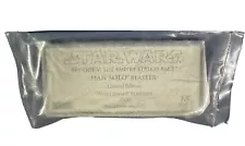 Star Wars Master Replicas Han Solo Blaster ESB World Wide Plaque And Base!!