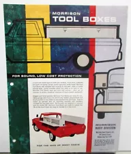 1963 Morrison Pickup Truck & Service Bed Tool Boxes Sales Data Sheet