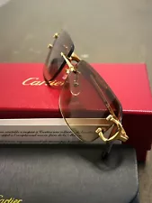 cartier glasses for men women unisex brown gold wood