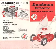 1963 JACOBSEN DYNACYL ROTARY POWER LAWN MOWERS vtg advertising sales brochure