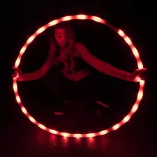 GlowCity LED Hula Hoop 36 inch Glow in The Dark Fitness Dance Workout Exercis...