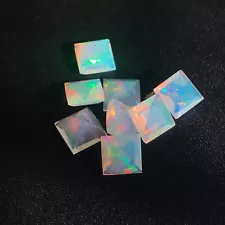 6mm Square Cut Natural Fire Opal Untreated Loose Gemstone for Sale 5 Pieces