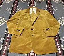 Brooks Brothers Regent Yellow Gold Corduroy Two Button Norfolk Jacket 46R T96