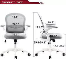 NEW Gerttrony YH-1026A Office Chair with Flip up Armrests White Grey $200