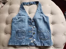 H&M halterneck denim Top/vest blue size M available for sale BNWT