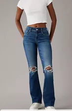 AE American Eagle Ripped Stretch Mid Rise Bootcut Jeans Size 14