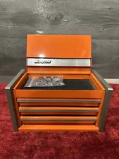 Snap on Mini 8.5" x 4.5" x 5" Miniature 3 Drawer Collectible Tool Box Orange