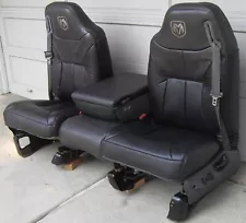 1998-2002 Dodge Ram BLACK LEATHER Truck Seats WITH REAR SEAT AND 4 DOOR PANELS