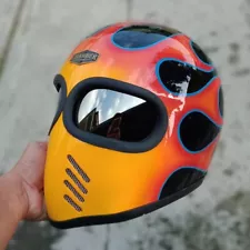 SALE! VINTAGE CUSTOM ARTISAN HELMET XF-GP FLAMES FOR CAFERAC CHOPPER MOTORCYCLE