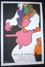 ICHI & THE FUGITIVE / Cuban Silkscreen Poster for Samurai Movie / CUBA JAPAN Art