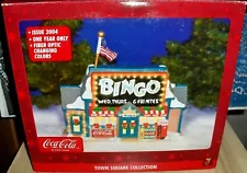 Town Square-Porcelain Lighted'2004'Bingo-Fiber Optic Color,Coca Cola Collection