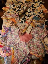 Large Lot 1930s Hand Pieced Texas Star Quilt Blocks