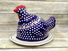 Boleslawiec Zaklady Polish Pottery Chicken Serving Platter Mosquito Pattern