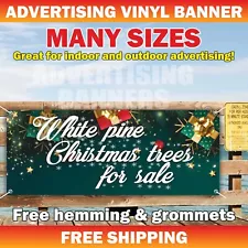 White Pine Christmas Trees For Sale Advertising Banner Vinyl Mesh Sign Fir Xmas