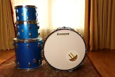 Vintage Ludwig Drumset (Hollywood Outfit Setup) In Blue Sparkle 1960s