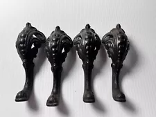 ANTIQUE VINTAGE SET 4 CAST IRON FANCY BATHTUB TUB FURNITURE RESTORATION FEET 6"