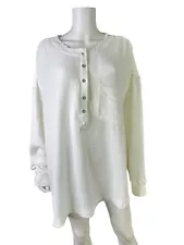 Free People We The Free Top Tunic White Palo Santo Gauze Cotton Oversized Size L