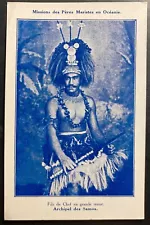 Mint Samoa Picture Postcard PPC Village Chief