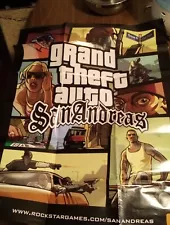 Grand Theft Auto GTA San Andreas Official PS2 Game Poster Art & Map Manual