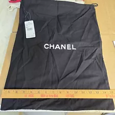 CHANEL Authentic Black Dust Bag Cover Drawstring Large 15x19.25 FREE SHIPPING