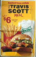 Travis Scott McDonald's Meal Poster 2020 Authentic