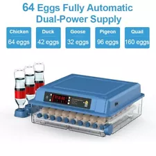 64-160 Eggs Incubator for Hatching Eggs, Incubator with Automatic Turning