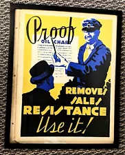 1920's Hand Painted Motivational Business Poster "REMOVE SALES RESISTANCE"