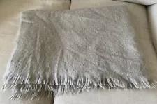 Grey Mohair Wool Blend Throw Blanket from Room & Board 72”x55”, MSRP $200