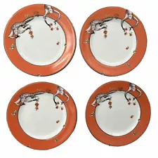 Le Cirque Restaurant Orange Plate Monkey 6.5” BUNDLE OF 4! VHTF