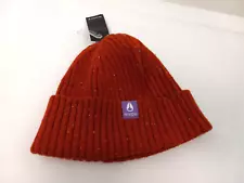 Nixon Brand Cuffed rib Knit Timmy Beanie in Flecked Classic Orange NWT Adult OS