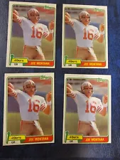 4x Joe Montana Rookie Card RC 1981 Topps #216 - San Francisco 49ers