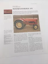 1938 Massey-Harris 101 VTG Tractor Frameable Article Pics Specifications Display