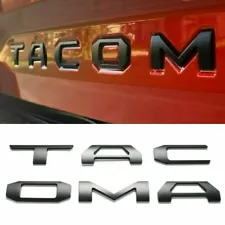 Raised Tailgate Insert Letters fits 2016-2023 Toyota Tacoma Matte Black Emblem