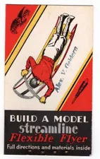 Adv, STREAMLINE FLEXIBLE FLYER SLED, "BUILD A MODEL", S.L. Allen & Co., 1936