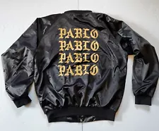 Kanye West Pablo Tour Satin Jacket Black Cardinal Size Large (READ)