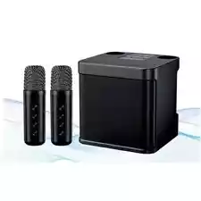 Karaoke Machine With 2 Wireless Microphones Outdoor Portable Bluetooth Speaker