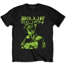 Billie Eilish Illustration T-Shirt Black New