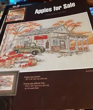 Apples for Sale Cross Stitch By Linda Bird Chart autumn scene Stitch world